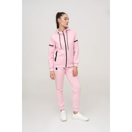 Jogging szett kapucnival és cipzárral -rózsaszín
