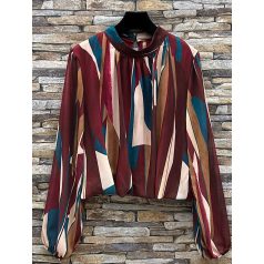   Elle Style - ANIELLY nyomott blúz, folyékony, romantikus, elegáns, trendi, viszkóz béléssel-burgundi